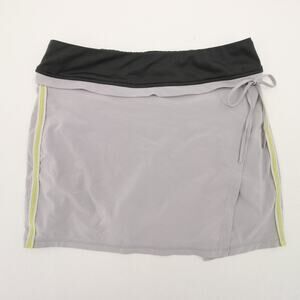 Lucy Lucytech Skort Athletic Gray Black Tie Wrap Pack & Dash 2-in-1 Shorts S